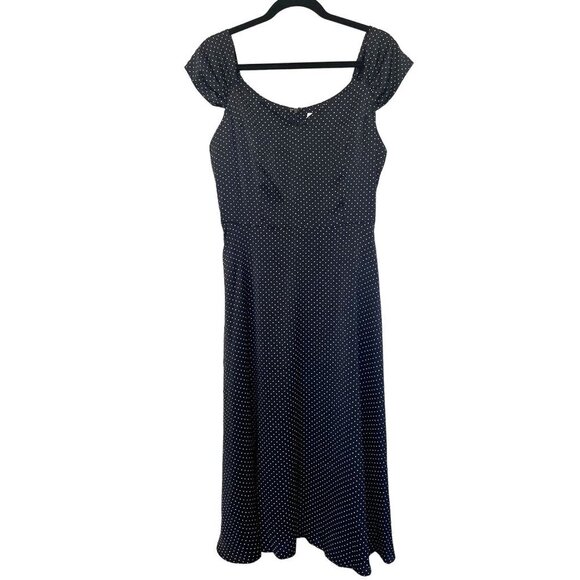 NWT Unique Vintage1950s Polka Dot Swing Dress L - Picture 7 of 15